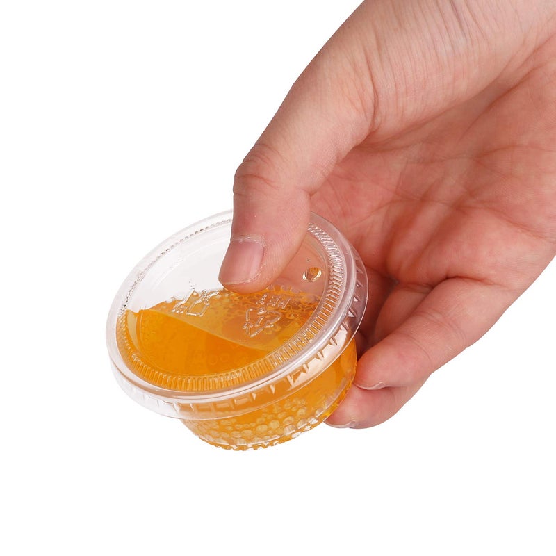 FULING [200Pack-2oz Small Plastic Containers with Lids, Jello Shot Cups, Condiment Cups for Meal Prep, Portion Control, Salad Dressing Slime Medicine - Image 2
